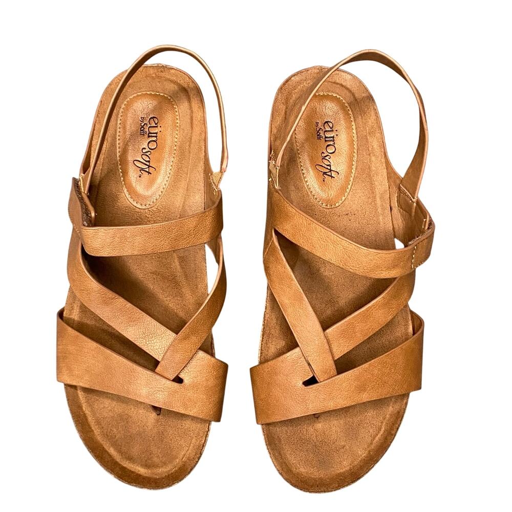 Eurosoft Sofft Sandals Women Sz 10 Brown Gianetta Ankle Strap